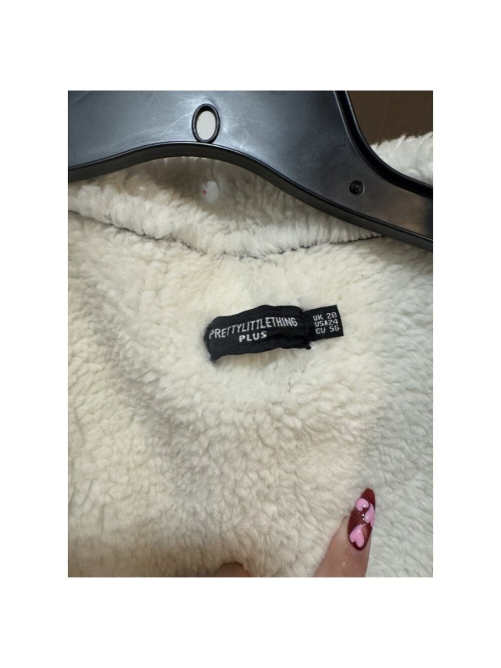 PLUS SIZE Cream & Black Faux Coat